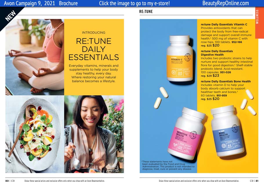 Avon Brochure Re Tune Health Wellness Products