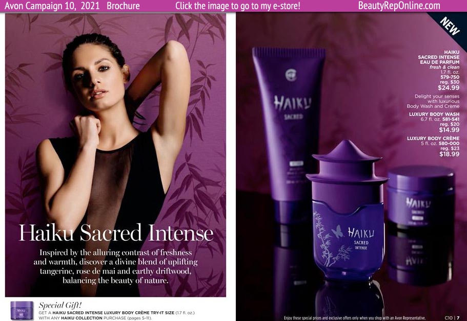 Avon Brochure Catalog Campaign 10 New Haiku Sacred Intense Fragrance
