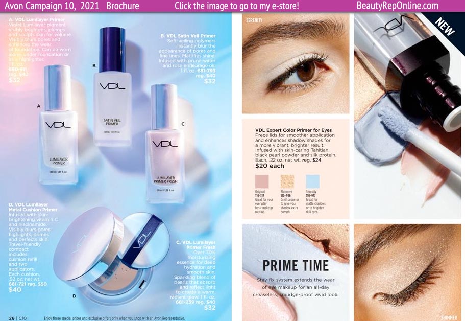 Avon Brochure Catalog Campaign 10 VDL Makeup Primer