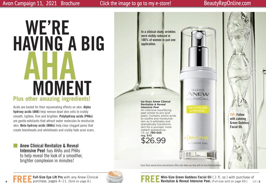 Avon Brochure Catalog Campaign 11 New Anew Clinical Revitalize And Reveal Intensive Peel