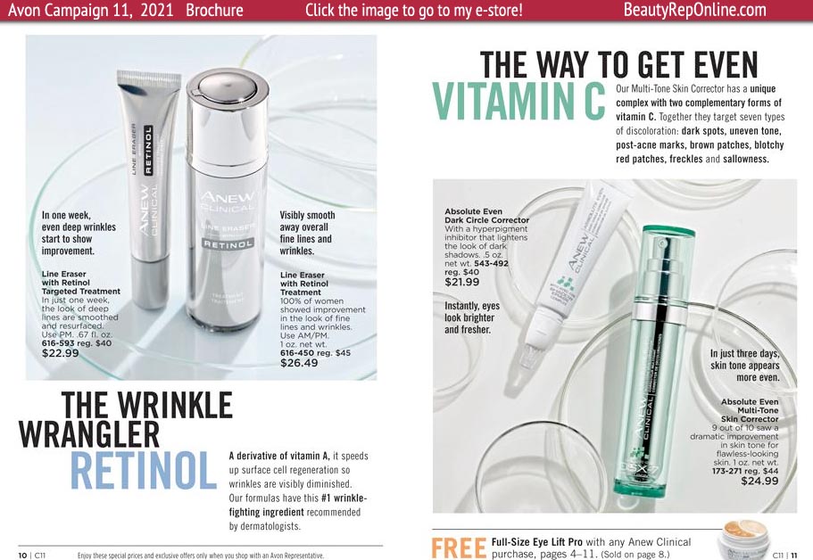 Avon Brochure Anew Clinical Wrinkle Corrector With Retinol